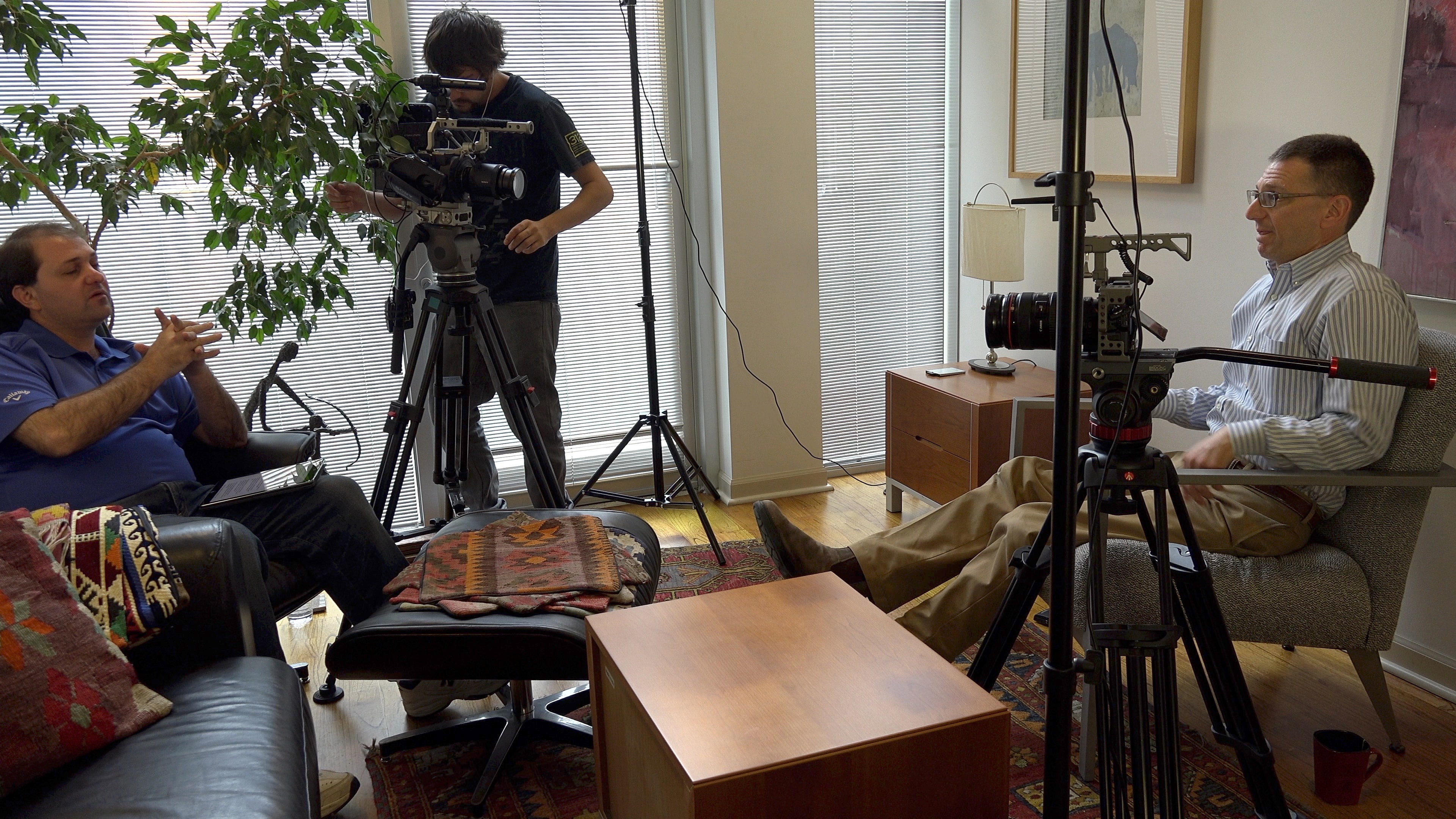 BTS office interview shoot